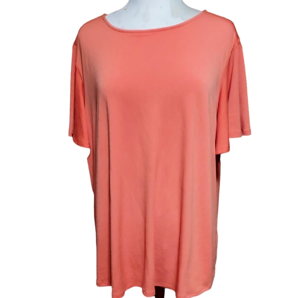 Cato 3XL Orange Batwing Blouse Top Plain Minimalist Modest Casual Plus Size